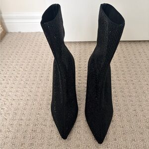 Aldo Black Sparkle Heeled Boots